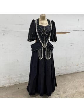 Vintage Black 50s does Victorian Mourning Gown Film Costume